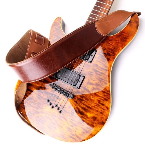 Verstellbarer Ledergitarrengurt für Bass, Akustik- und E-Gitarre