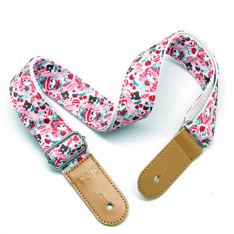 Kindergitarrengurt mit rosa, mädchenhaften Mustern