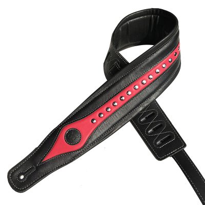 Ledergurt für E-Gitarre - rotes Modell