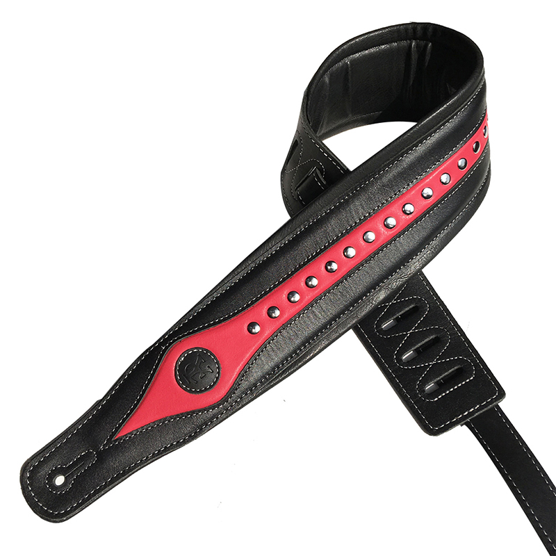 Ledergurt für E-Gitarre - rotes Modell
