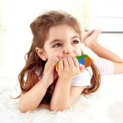 Orange-blaue Mundharmonika mit 16 Löchern für Kinder