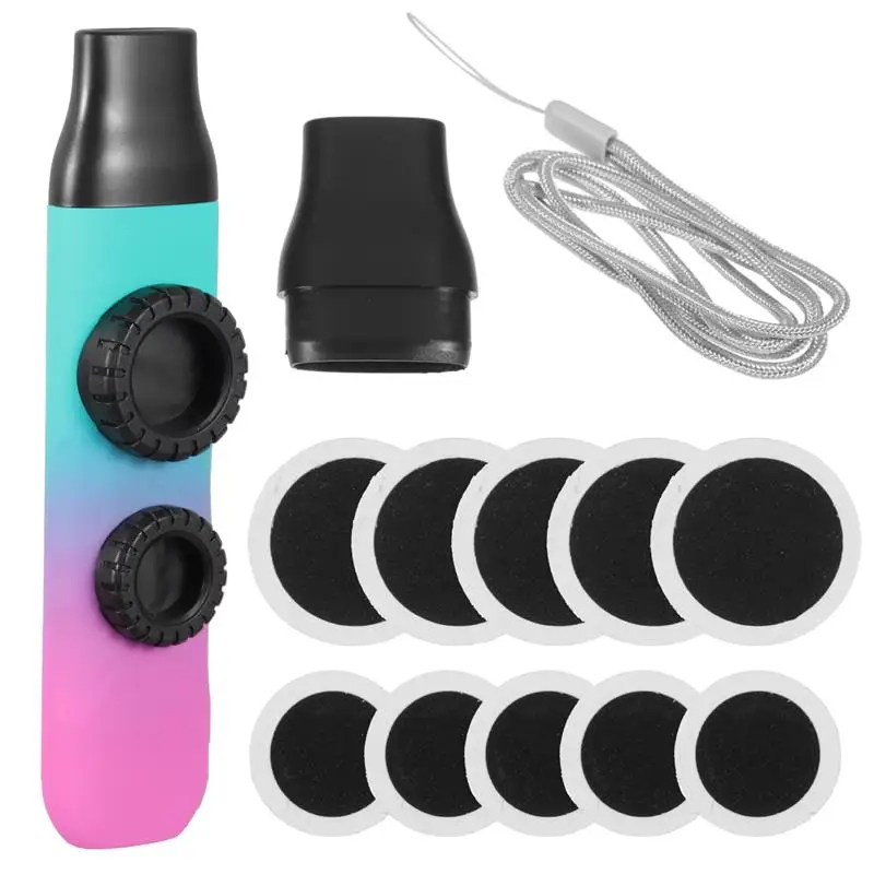 Regenbogenfarbenes Kazoo mit zwei Öffnungen - Modell 3