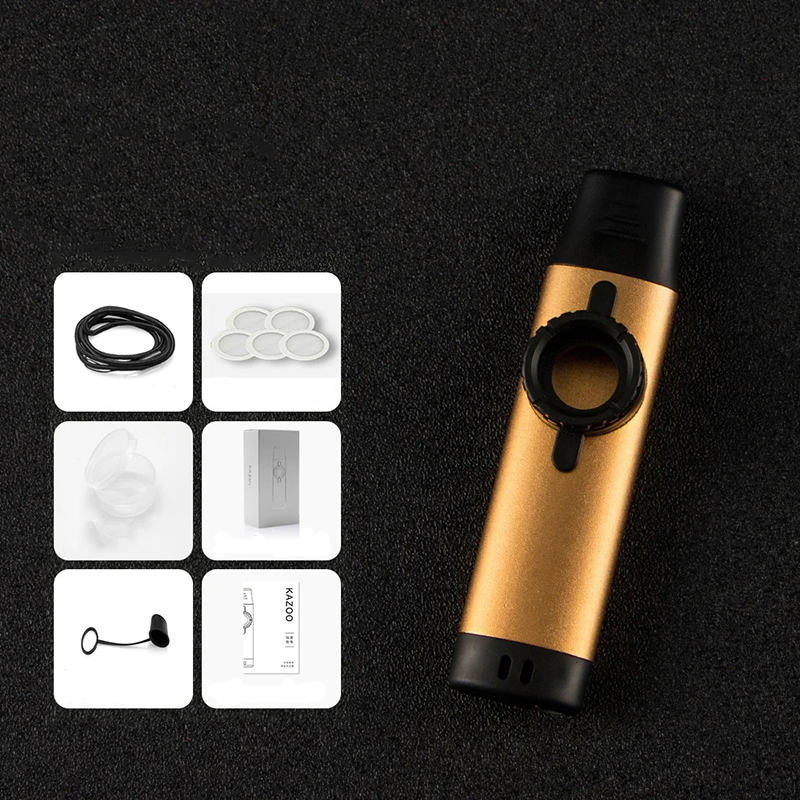 Gerades Metall-Kazoo in 5 Farben - Goldfarbe