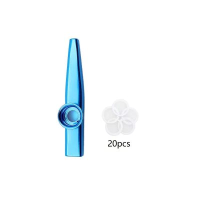Kazoo aus Aluminiumlegierung in 7 Farben und 20 Membranen - Farbe Blau