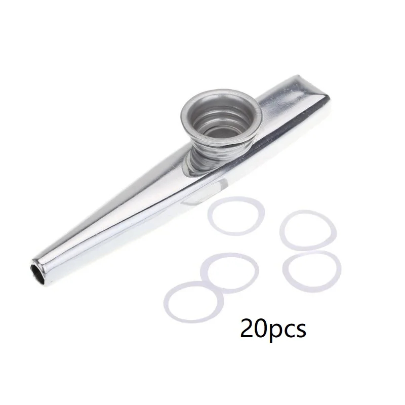 Kazoo aus Aluminiumlegierung in 7 Farben und 20 Membranen - Farbe Grau