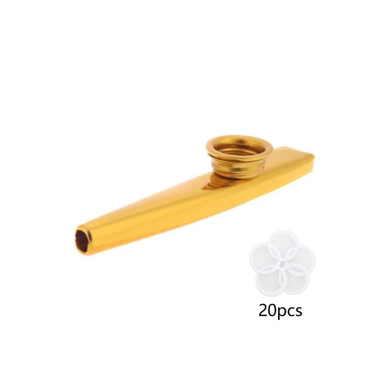 Kazoo aus Aluminiumlegierung in 7 Farben und 20 Membranen - Farbe Gelb