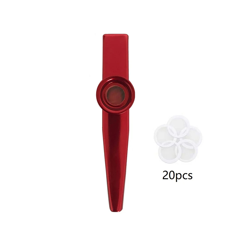Kazoo aus Aluminiumlegierung in 7 Farben und 20 Membranen - Farbe Rot