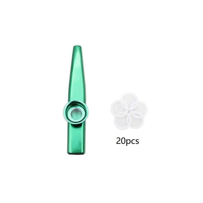 Kazoo aus Aluminiumlegierung in 7 Farben und 20 Membranen - Farbe Grün