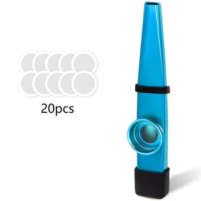 Metall-Kazoo mit Silikonmundstück - blau