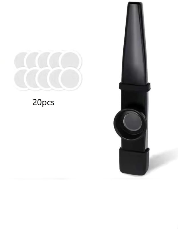 Metall-Kazoo mit Silikonmundstück - schwarz