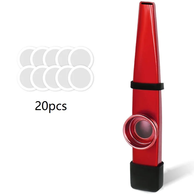 Metall-Kazoo mit Silikonmundstück - rot