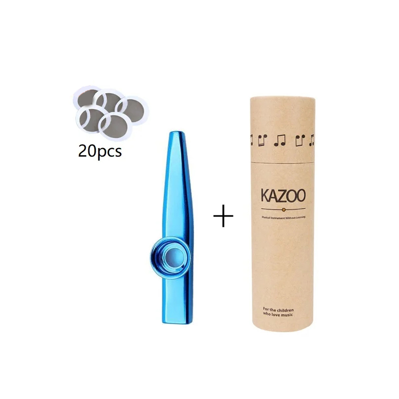 Metall-Kazoo mit Aufbewahrungsetui in 7 Farben - Farbe Blau