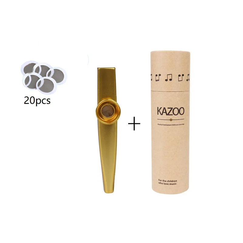 Metall-Kazoo mit Aufbewahrungsetui in 7 Farben - Goldfarbe