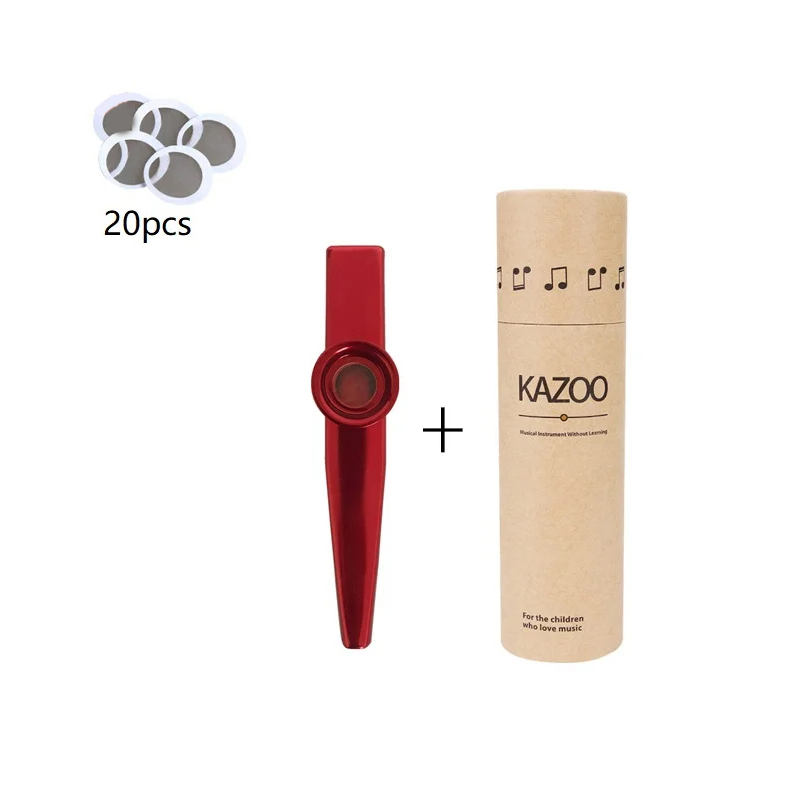 Metall-Kazoo mit Aufbewahrungsetui in 7 Farben - Farbe Rot