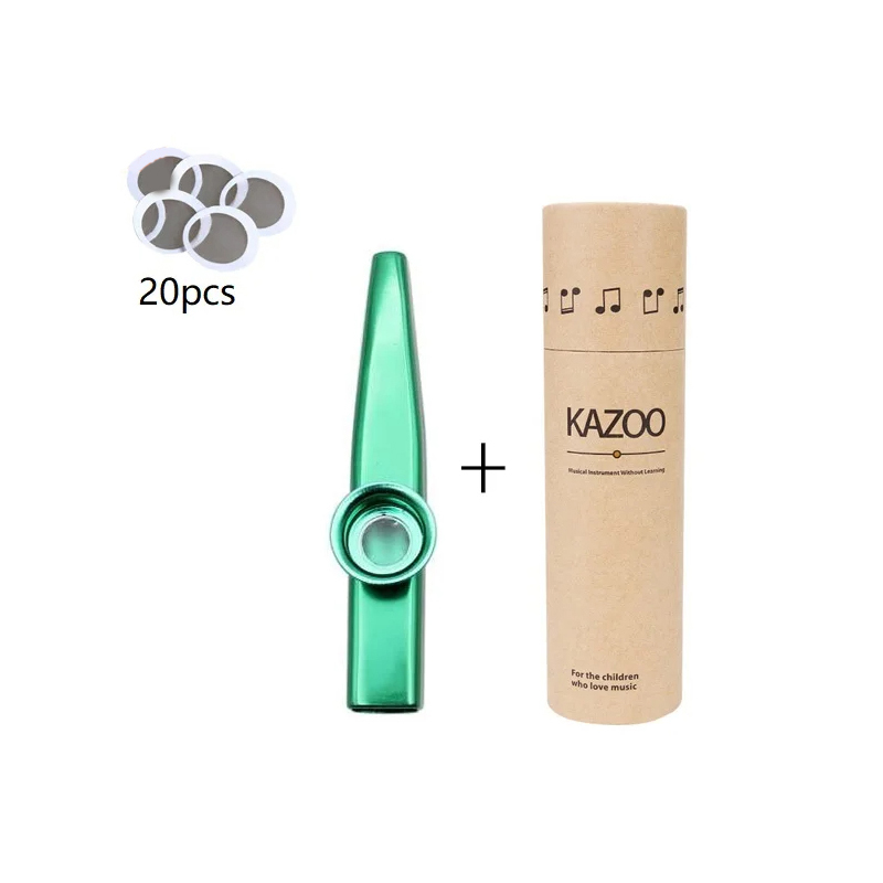 Metall-Kazoo mit Aufbewahrungsetui in 7 Farben - Farbe Grün