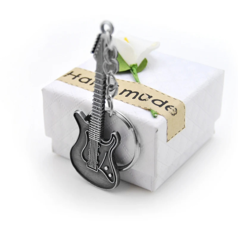Elektrische Gitarren Schlüsselanhänger in 3 Metallfarben - Metallfarbe
