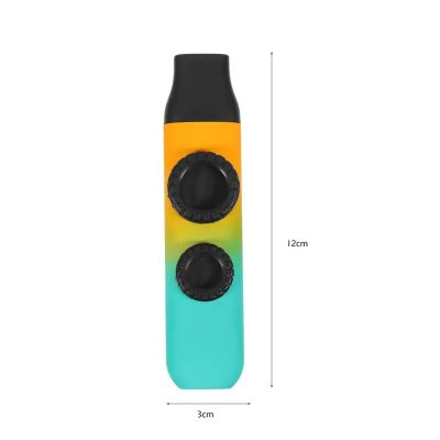 Abmessungen Kinder-Kazoo in Regenbogenfarben mit zwei Öffnungen