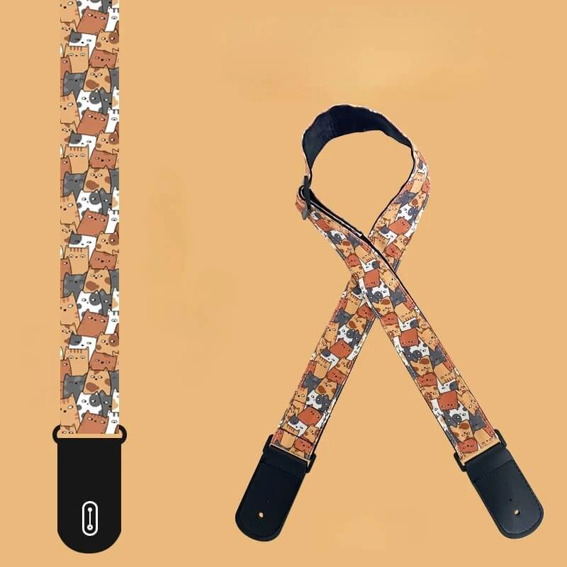 Kinder Gitarrengurt mit Cartoon-Katzen-Motiv