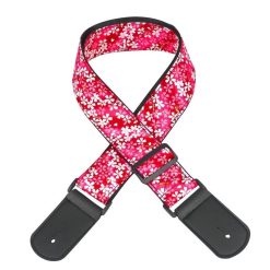 Gitarrengurt mit Muster von kleinen rosa Sakura-Blumen