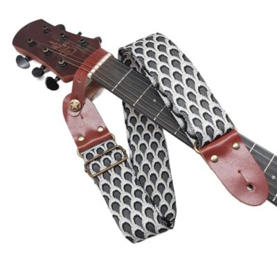 Gitarrengurt mit Fischschuppen-Druck, 4 Farben zur Auswahl