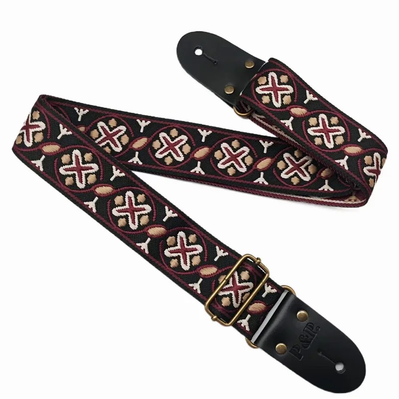 Vintage Gitarrengurt mit Jacquard-Stickmuster - Modell 3