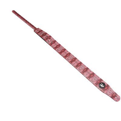 Echter Ledergitarrengurt mit Schlangenhaut-Design - Farbe Rosa