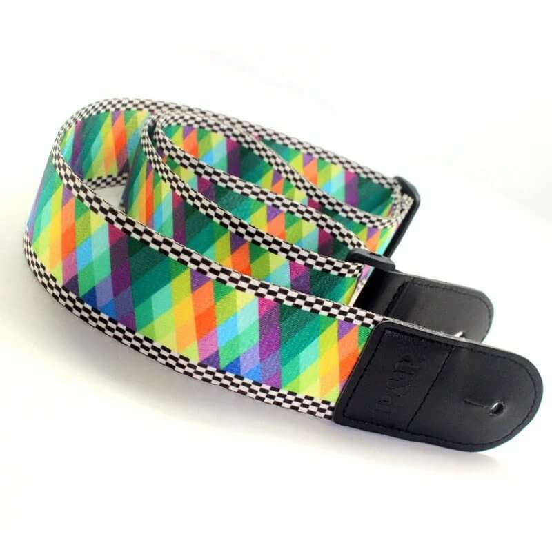 Mehrfarbiger Diamant-Design Polyester Gitarrengurt