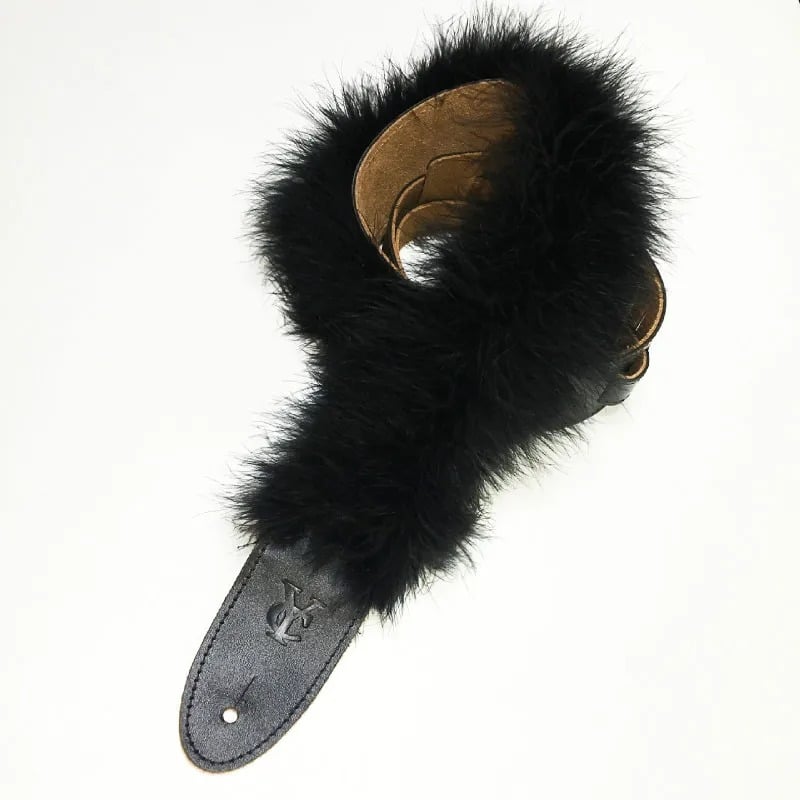 Gitarrengurt aus Boa-Federn - Farbe schwarz