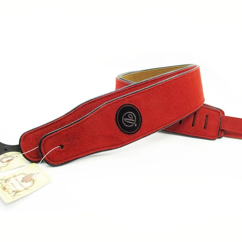 Ledergitarrengurt aus Wildleder - Farbe Rot