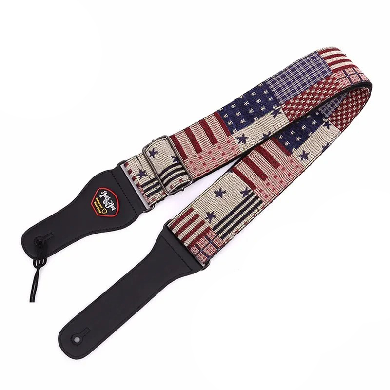 Vintage Gitarrengurt Patchwork USA Flagge