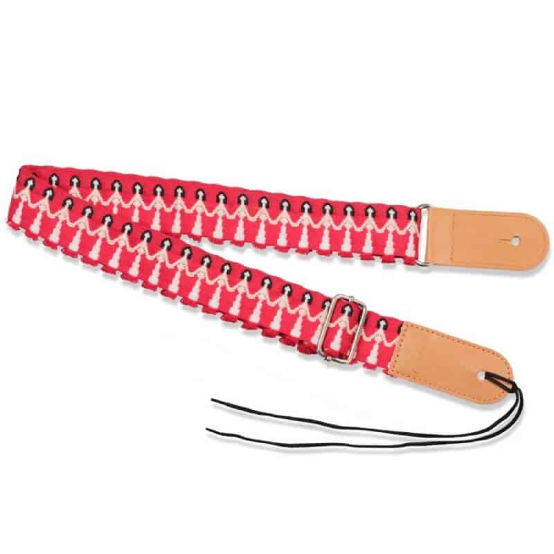 Ukulele-Gurt mit Vahiné-Hawaii-Design - Farbe Rot