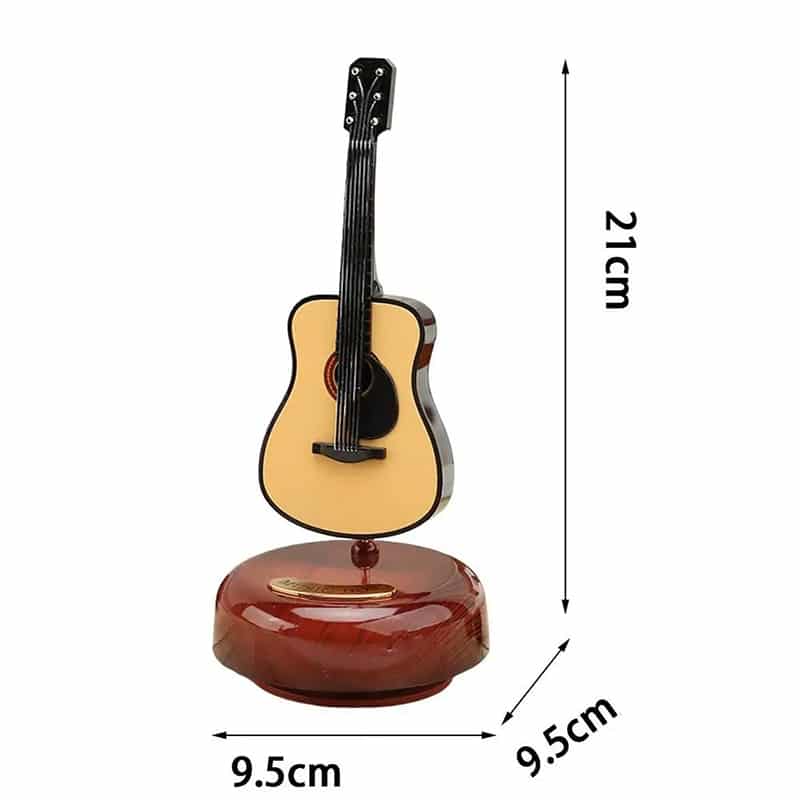 Abmessungen Miniaturgitarre, klassische Gitarre, drehbare Musikbox!