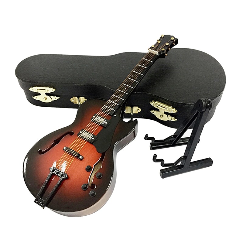 Miniatur-Folk-Gitarre - Mit Hülle und Gitarrenständer! - 2 Größen zur Auswahl