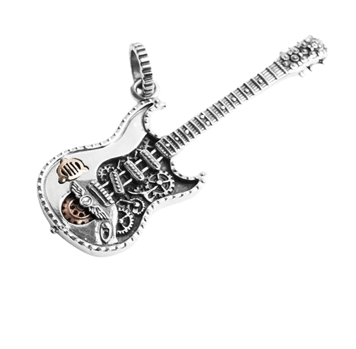 Wunderschöner Rock-Gitarren-Anhänger aus echtem 925er Silber
