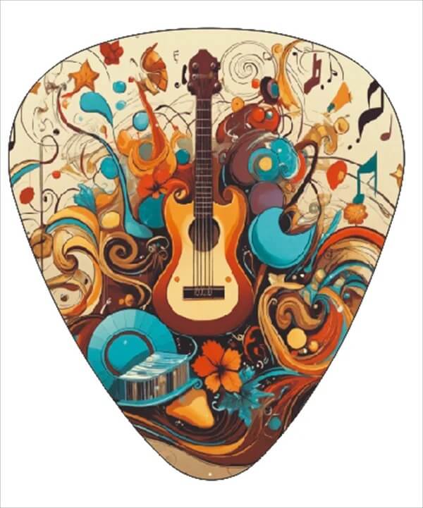 Künstlerische Gitarren Plektren - Packung mit 12 - Design 10