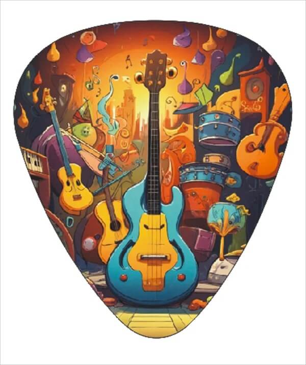 Künstlerische Gitarren-Plektren - 12er Pack - Design 11