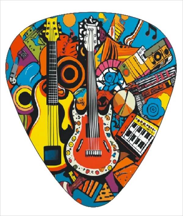 Künstlerische Gitarren Plektren - 12er Pack - Design 4