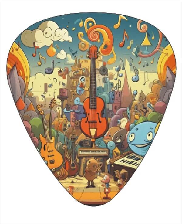 Künstlerische Gitarren Plektren - Packung mit 12 - Design 5