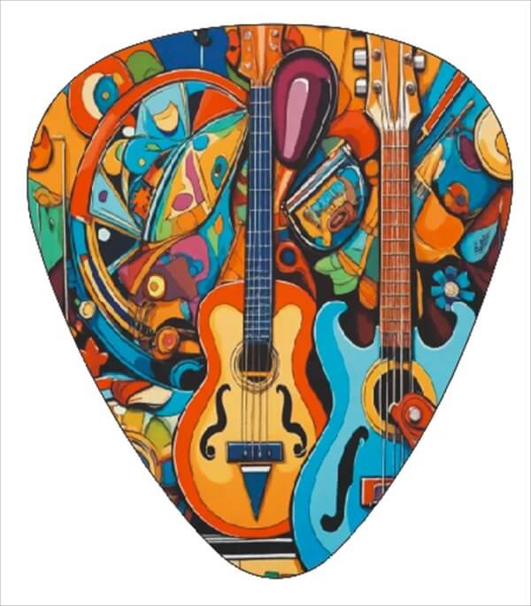 Künstlerische Gitarren Plektren - 12er Pack - Design 7