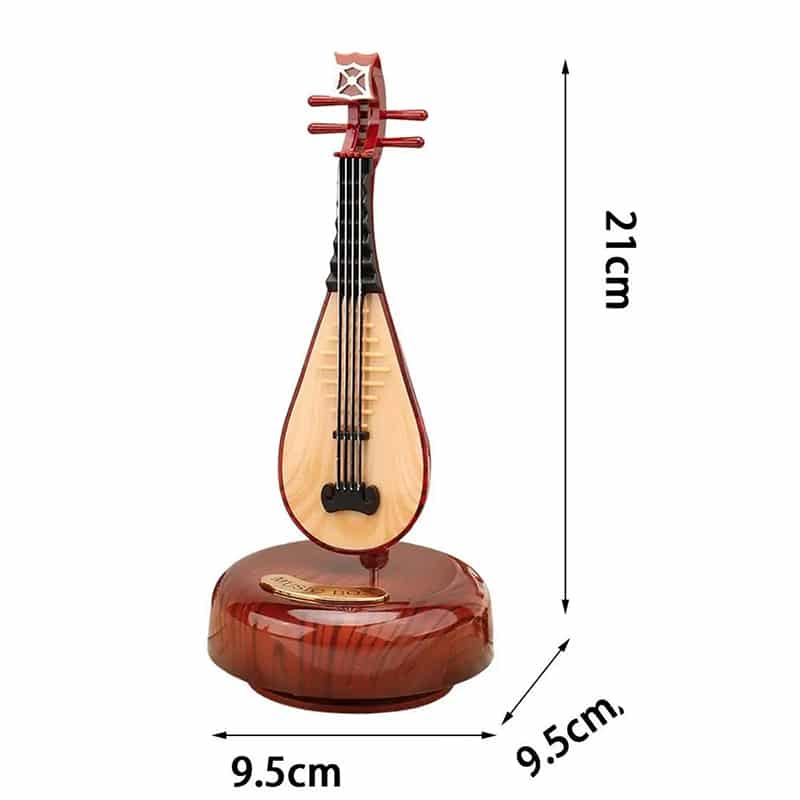 Abmessungen Miniatur-Drehorgel in Form einer Mandoline