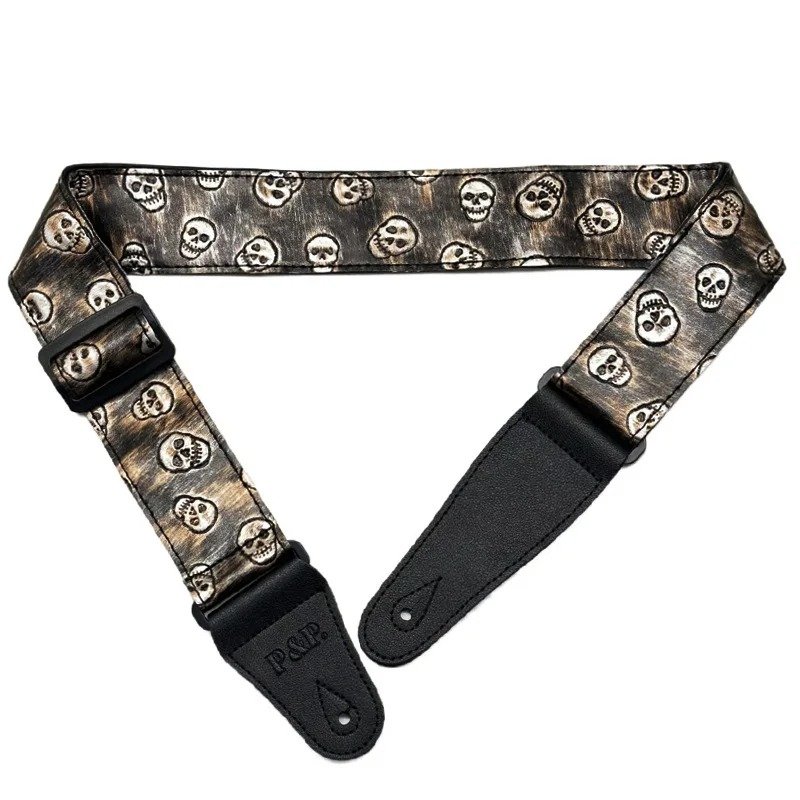 Gitarrengurt mit Totenkopf Skull Riff Muster