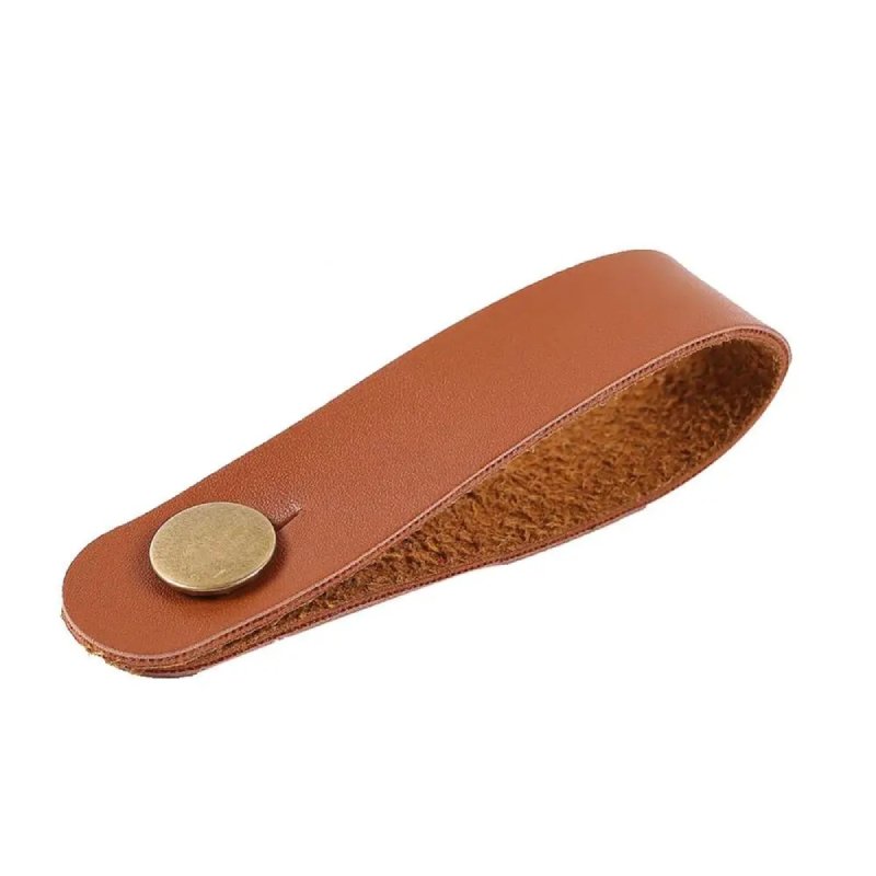Gitarrengurt-Halterung - Modell aus braunem Leder