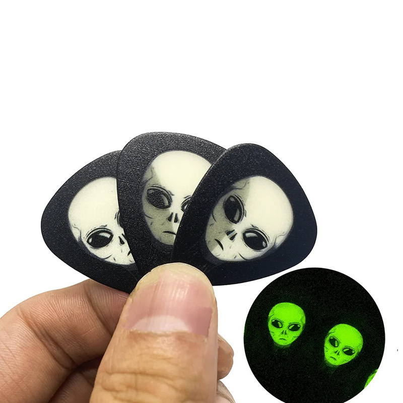 5 Alien Kopf Gitarren Plektren - Set von 5 Stück