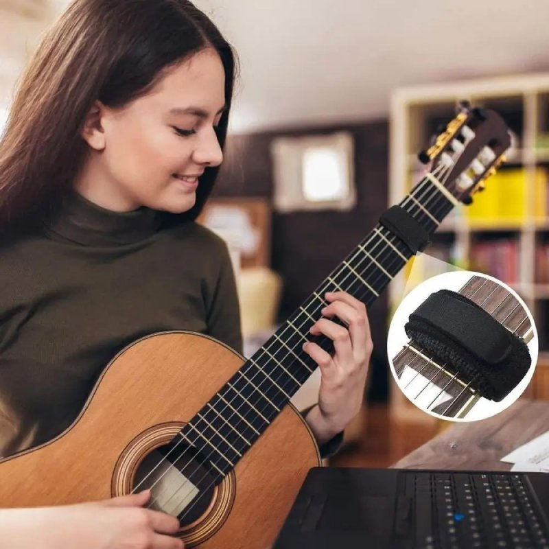 Schwarzer, geräuschloser Gitarrensaitendämpfer