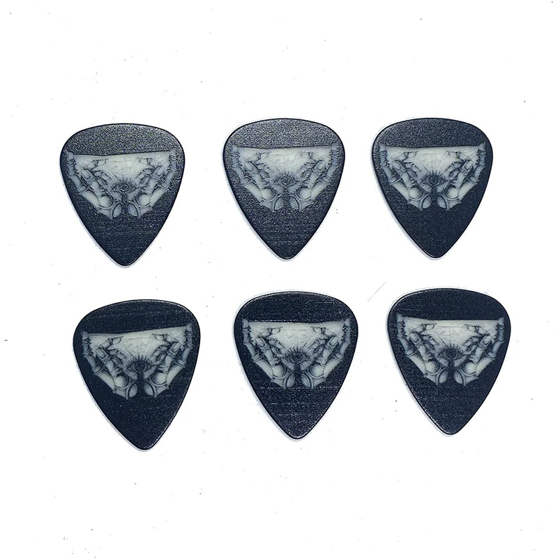 Details zum Set von Gitarren-Plektren mit Dark Goth Schmetterlingsmuster