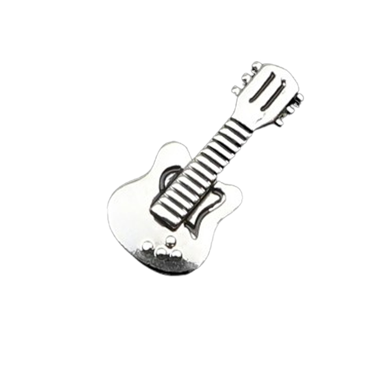 Blanco Emaille Brosche Pins Kleine E-Gitarre - 2 Farben zur Auswahl