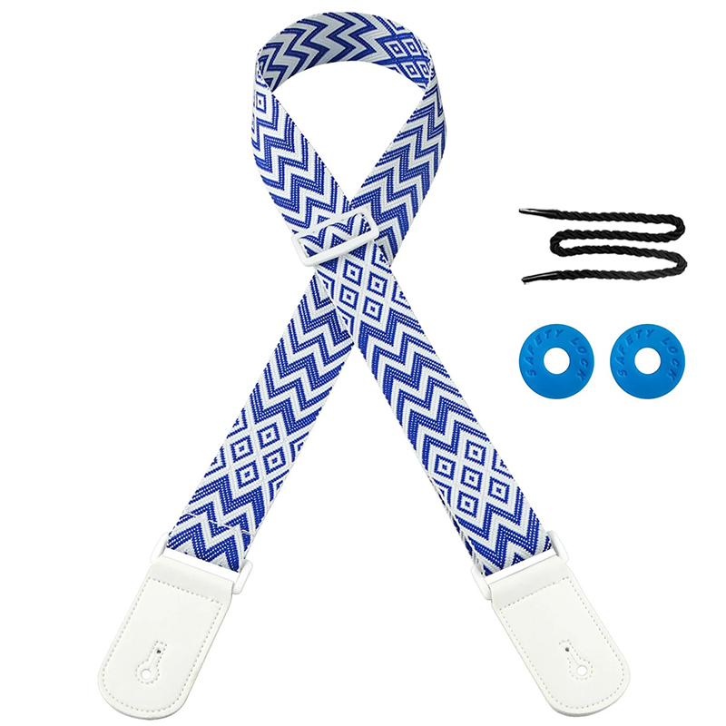 Vintage Gitarrengurte Aztekische Geometrische Edition in Marineblau