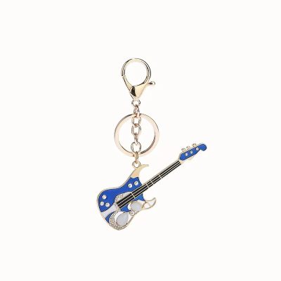 Elektrische Gitarre Strass Schlüsselanhänger - 2 Farben zur Auswahl - Farbe Blau