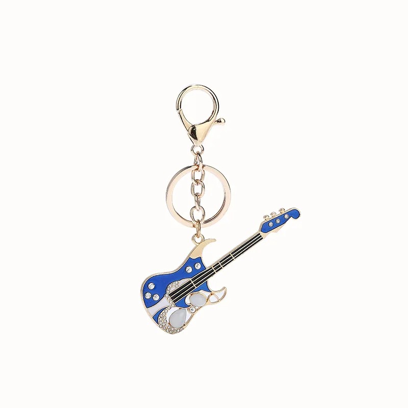 Elektrische Gitarre Strass Schlüsselanhänger - 2 Farben zur Auswahl - Farbe Blau