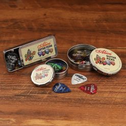 Blechdose mit Set von Zelluloid Plektren - 12, 20 oder 24 Stück!